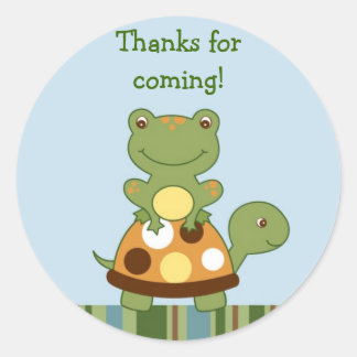 Sticker Rond Pond Friends Frog Turtle Enveloppe Phoques