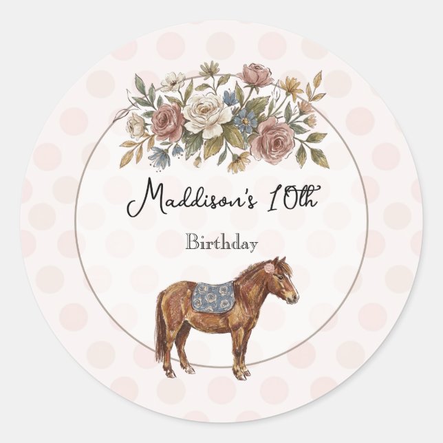 Sticker Rond Poney (Devant)