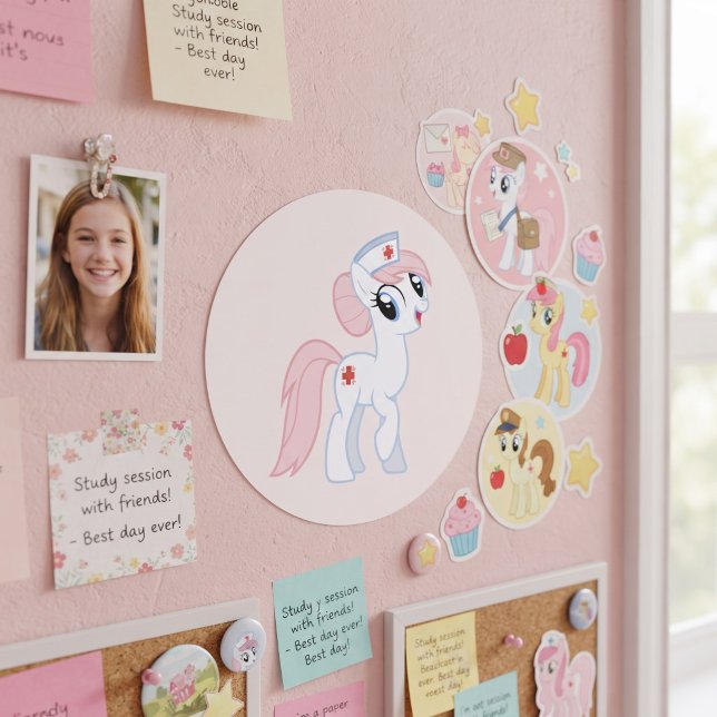 Sticker Rond Poney (Créateur téléchargé)