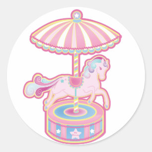 Sticker Rond Poney de carrousel