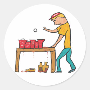 Sticker Rond Pong de bière
