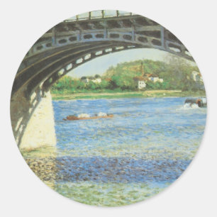 Sticker Rond Pont à Argenteuil par Gustave Caillebotte