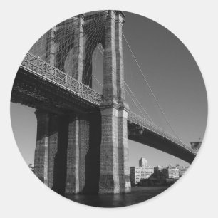 Sticker Rond Pont Brooklyn noir et blanc