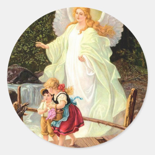 Sticker Rond Pont classique Guardian Angel Children Lindberg  (Devant)