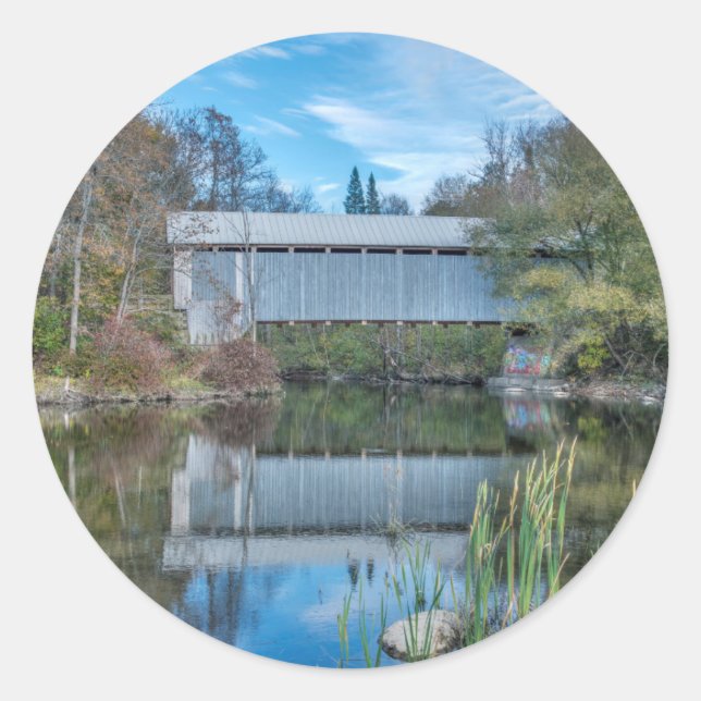 Sticker Rond Pont couvert de Milby (Devant)