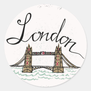 Sticker Rond Pont en lettres de Londres de main