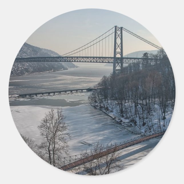 Sticker Rond Pont en montagne d'ours (Devant)