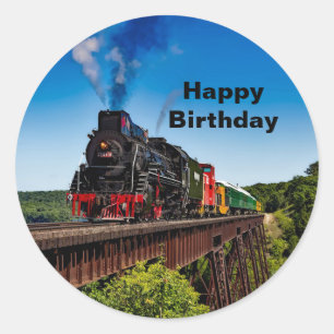 Sticker Rond Pont ferroviaire vintage Photo Anniversaire