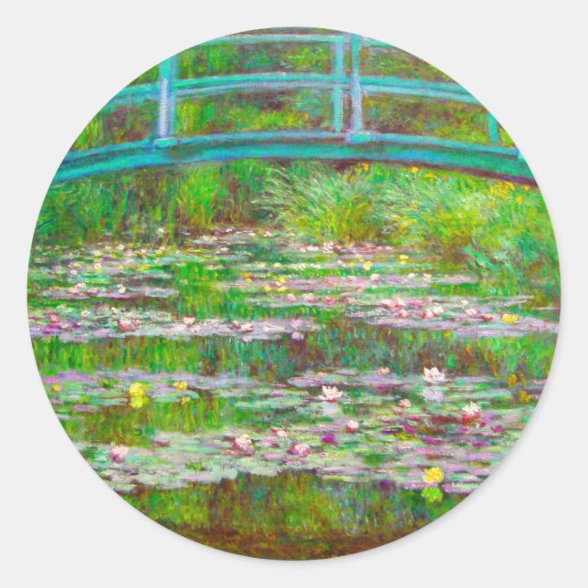 Sticker Rond Pont japonais Monet et nappes d'eau (Devant)