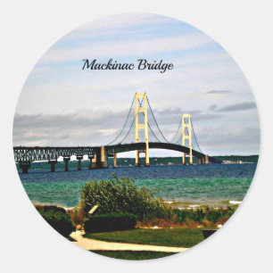 Sticker Rond Pont Mackinac, île Mackinac,