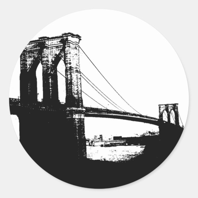 Sticker Rond Pont vintage Brooklyn (Devant)
