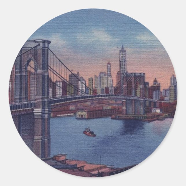 Sticker Rond Pont vintage Brooklyn (Devant)