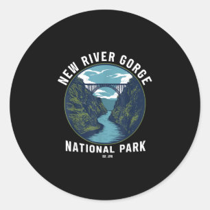 Sticker Rond Pont vintage du parc national de New River Gorge
