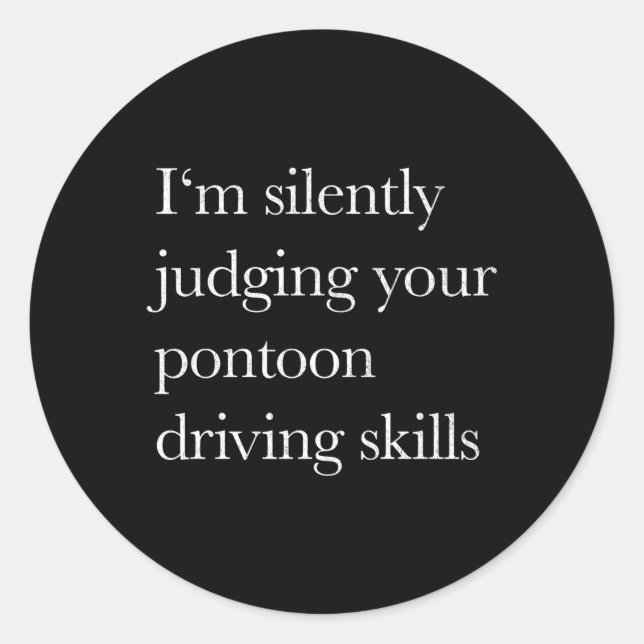 Sticker Rond Pontoon Bateau Amusant Au Lac Pour Tritoon Captain (Devant)