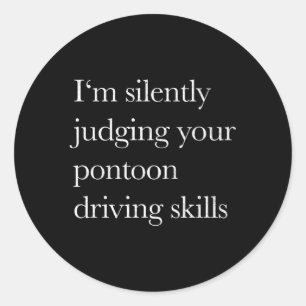 Sticker Rond Pontoon Bateau Amusant Au Lac Pour Tritoon Captain