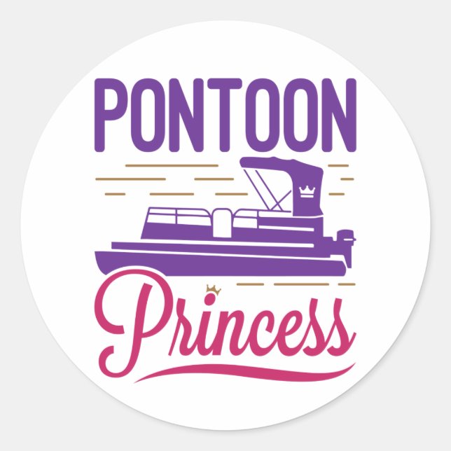 Sticker Rond Pontoon Princess Pontooning Bateau à moteur (Devant)