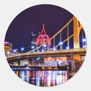 Sticker Rond Ponts de Pittsburgh, photographie panoramique,