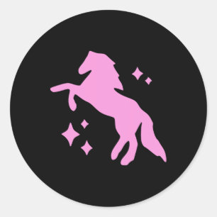 Sticker Rond Pony Et Talons Aimer Filles Roses Clubs Disco Nais