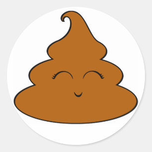 Sticker Rond Poo de Kawaii