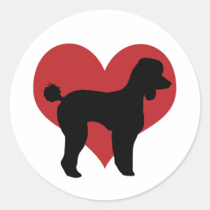 Sticker Rond Poodle