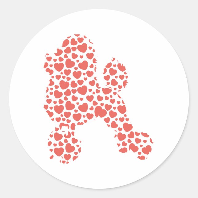 Sticker Rond Poodle miniature (Devant)