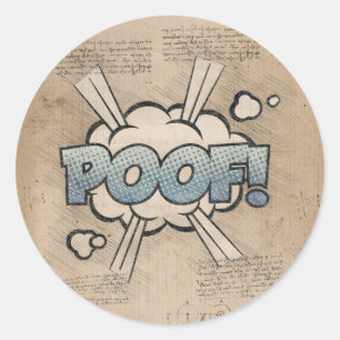 Sticker Rond POOF ! Vintage Comic Book