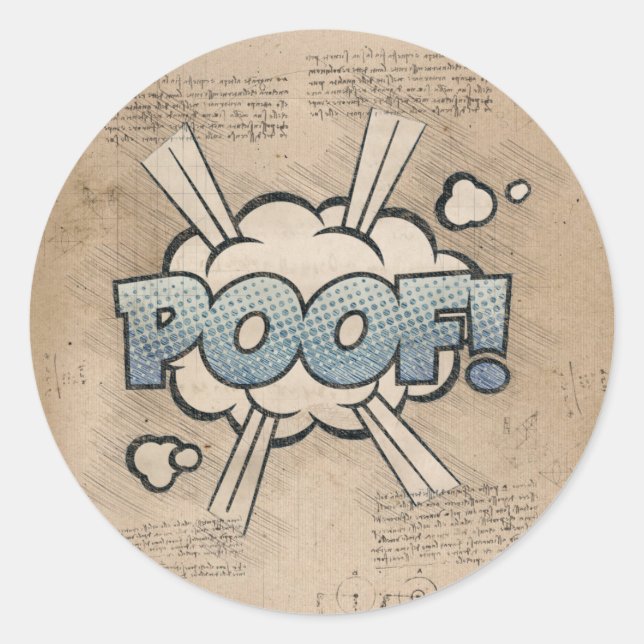 Sticker Rond POOF ! Vintage Comic Book (Devant)