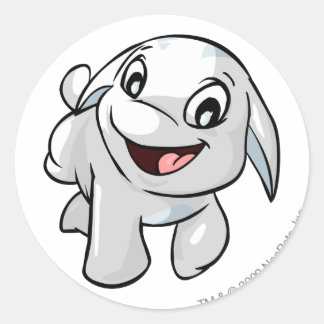 Sticker Rond Poogle blanc