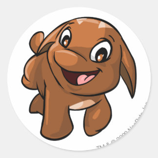 Sticker Rond Poogle Brown