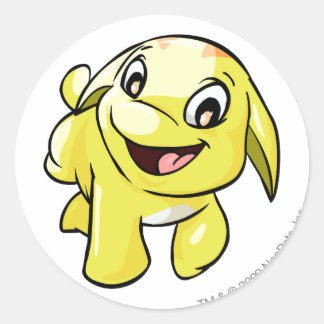 Sticker Rond Poogle jaune