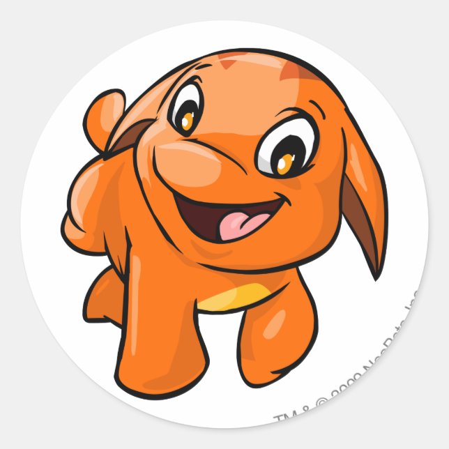 Sticker Rond Poogle Orange (Devant)