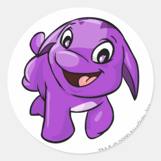 Sticker Rond Poogle violet