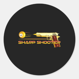 Sticker Rond Pool Ll Sharp Shop Billiards Gun Jaune