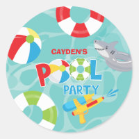 Pool Party Boy Birthday Shark Flotte