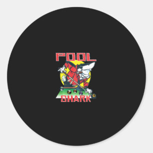 Sticker Rond Pool Shark Funny Billard Huit Ball Neuf Ball