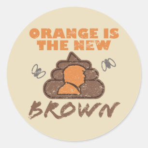 Sticker Rond Poop d'Humour anti-Trump
