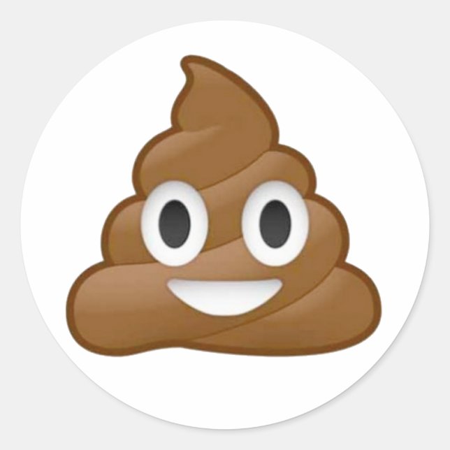 Sticker Rond Poop émoji (Devant)