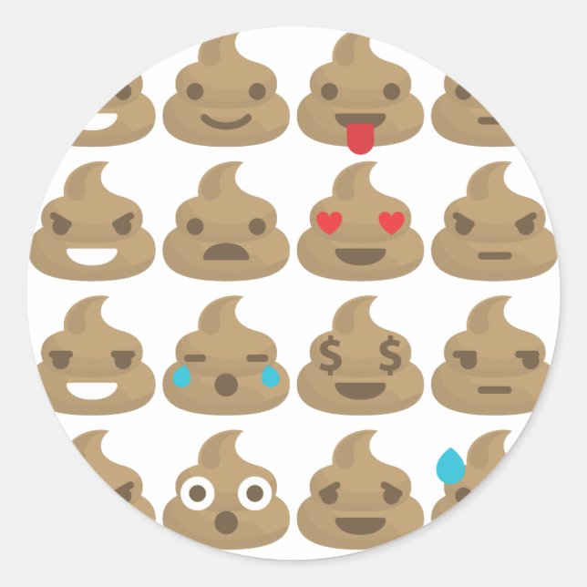 Sticker Rond poop emojis (Devant)
