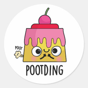 Sticker Rond Poot Drôle Pudding Fart Pun