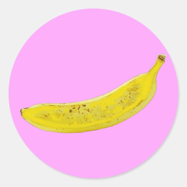 Sticker Rond Pop Art Banana en jaune (Devant)