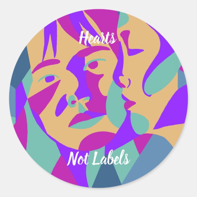 Sticker Rond Pop art | Deux femmes | Portrait (Devant)