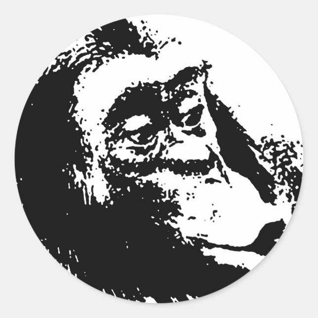 Sticker Rond Pop Art drôle Chimpanzé (Devant)