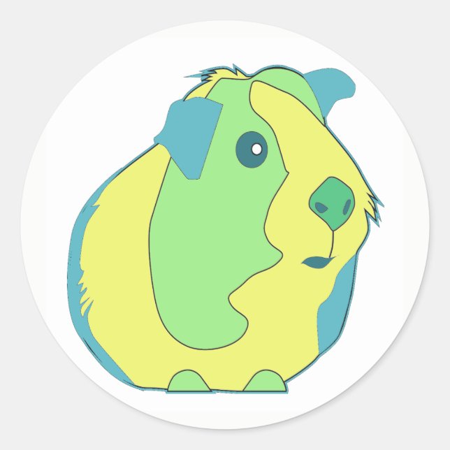 Sticker Rond Pop Art Guinea Pig (Devant)