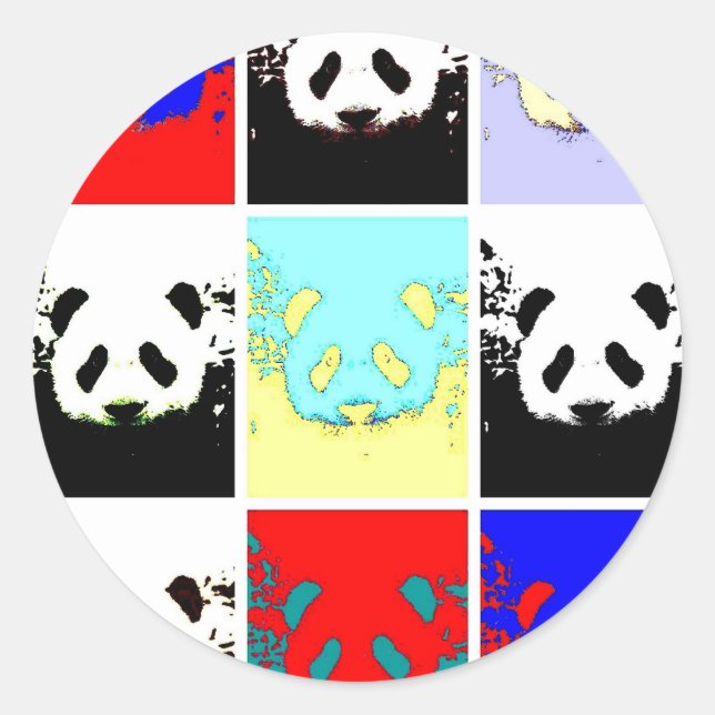 Sticker Rond Pop Art Panda (Devant)