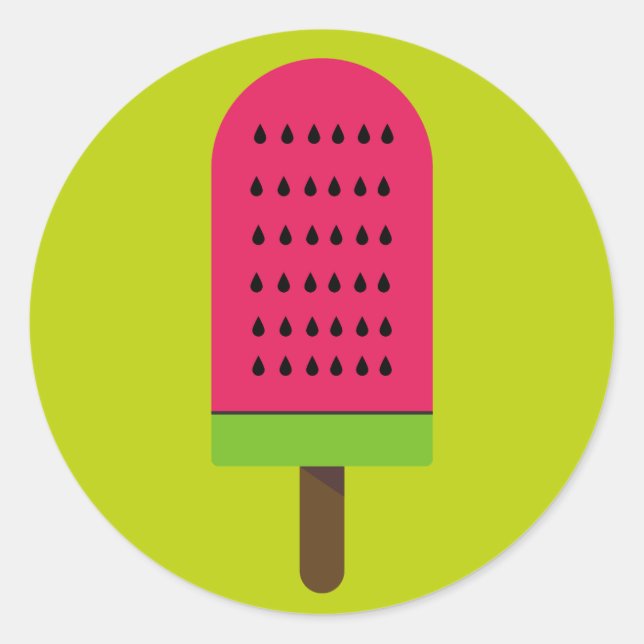 Sticker Rond Pop art popsicle fruity watermelon (Devant)