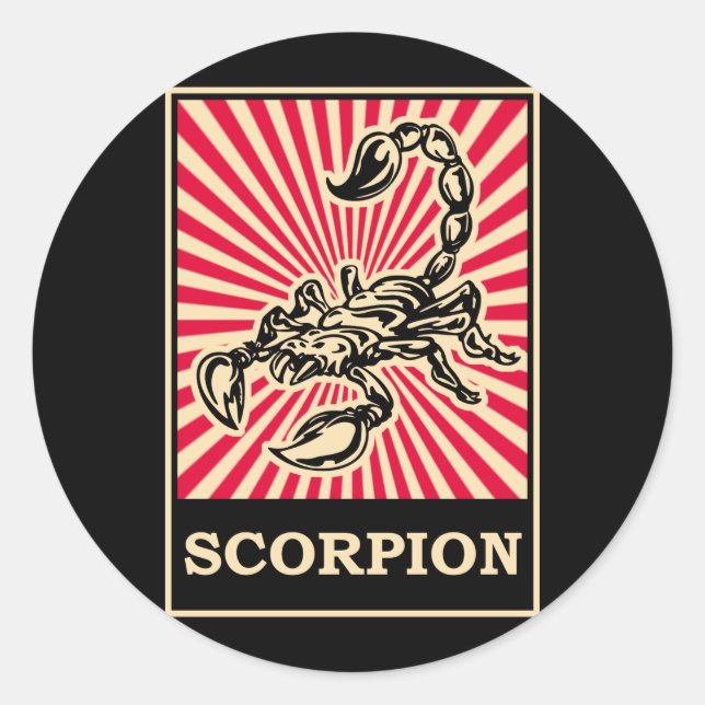 Sticker Rond Pop Art Scorpion (Devant)
