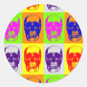 Sticker Rond Pop Art Skull