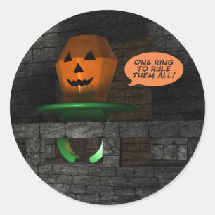 Sticker Rond Pop d'anneau Citrouille d'Halloween