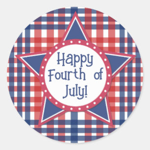 Sticker Rond Pop de gâteau rouge, blanc et bleu