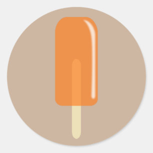 Sticker Rond Pop de glace orange